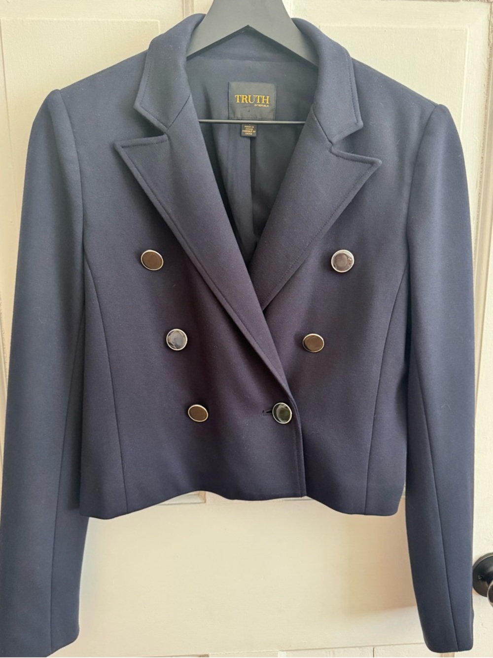 TRUTH by Republic Navy Blue Cropped Blazer